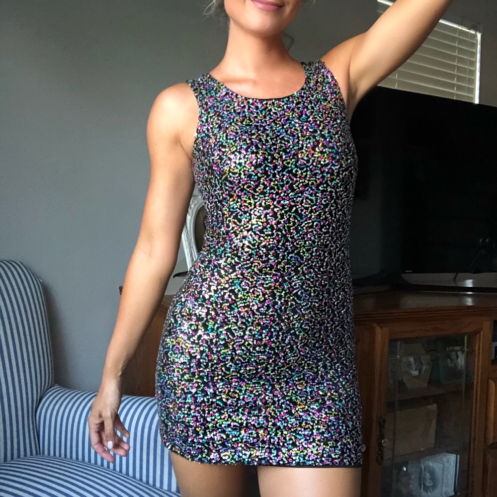 Sequined mini party dress